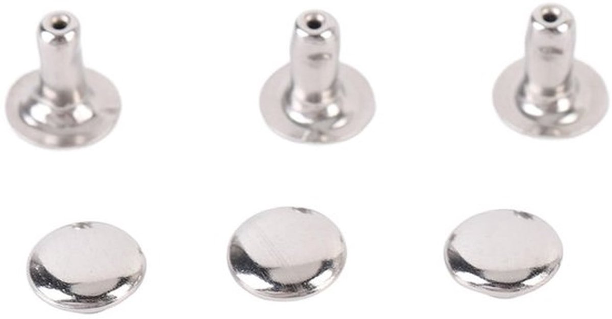 Klinknagels 500 Sets - Enkele Dop 7x6mm - Roestvrij Staal - Metalen Noppen - Klinknagel voor Leerbewerking - Duurzaam Ontwerp - Studs