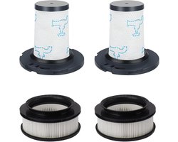 Filterset 4-pack geschikt voor Rowenta X-Force Flex 11.60 / 12.60 / 14.60 / 15.60 Animal, 2 pre-motorfilters + 2 post-motorfilters, vervanging voor ZR009007 en ZR009008