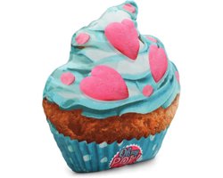 SnelShoppen - Oh My Pop! Cupcake II Reiskussen 35 cm, Blauw - Decoratief Reiskussen, Zacht Materiaal, Ideaal voor Kinderen, Feestjes, Camping, Tuin en