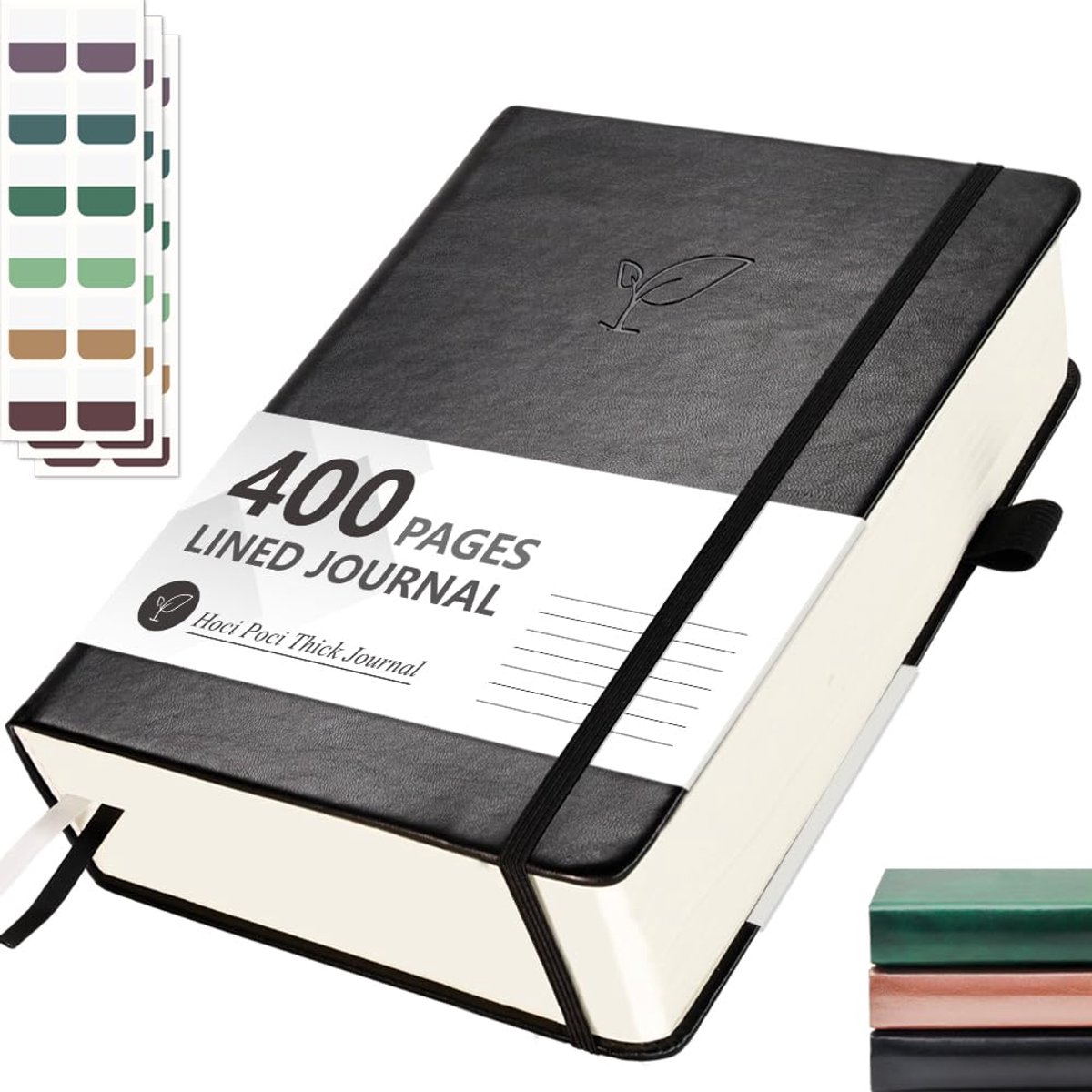 SnelShoppen - Gelijnd Notitieboek A5 - 400 Pagina's - Sterk Hardcover Dagboek - 100 g/m² Gelinieerd Papier - Zwart - Voor Notities en Opnames - Voor V