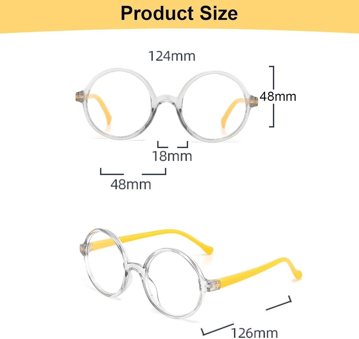 Ronde brillen met stevige brillenkoker, unisex zonder correctie, perfect voor kostuums, carnaval en themafeesten