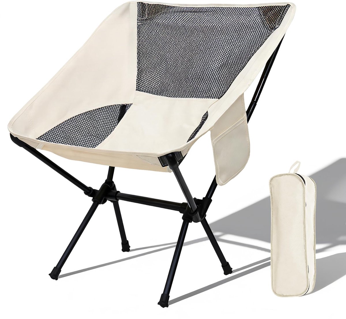 SnelShoppen - Opvouwbare Campingstoel - Lichtgewicht Klapstoel - Ultra Licht Opvouwbare Stoel voor Strand, Vissen, Wandelen, Picknick, Reizen - Compac