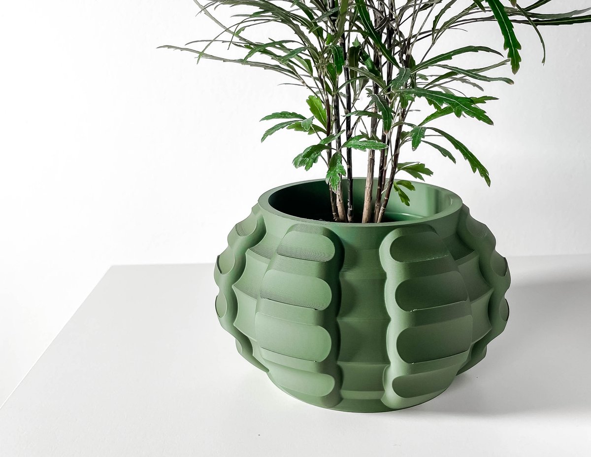 Skushy Jute Bloempot - Moderne Designpot voor Kamerplanten - Sculpturale Plantenpot voor Woonkamer en Kantoor - Premium Woondecoratie