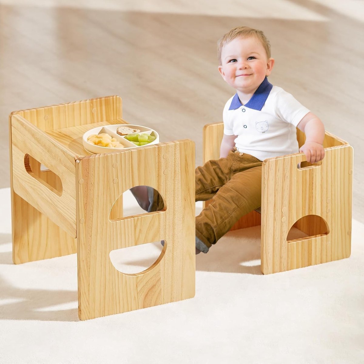 Montessori Tafel en Stoel Set voor Kinderen – Ideaal voor Creatieve Activiteiten en Spelletjes
