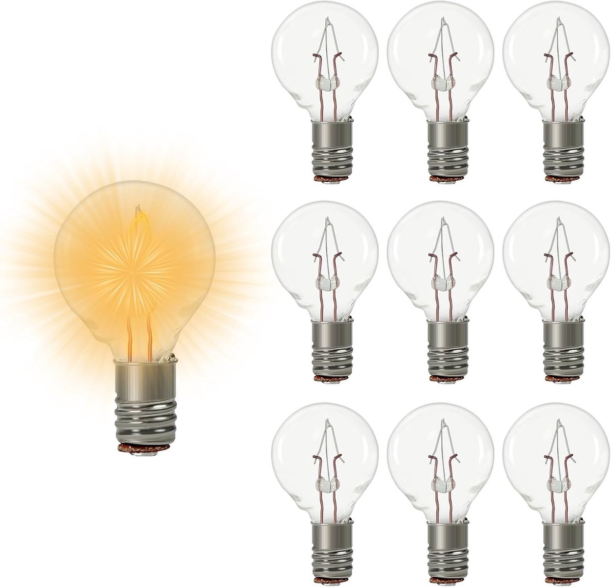 10 stuks Warm Witte Mini Gloeilampen E5/E5.5 Fitting voor Poppenhuis en Modelbouw