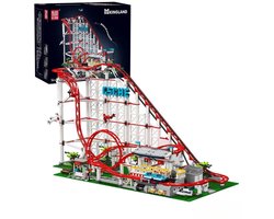 Mould King 11014 Achtbaan Mega bouwset | Kermis pretpark architecture ideas modelbouw | Technische creator classic speelgoed bouwpakketten voor volwassenen | Expert icons rollercoaster | Motor niet geschikt voor Lego technic | bouwdoos met 3646 bloks