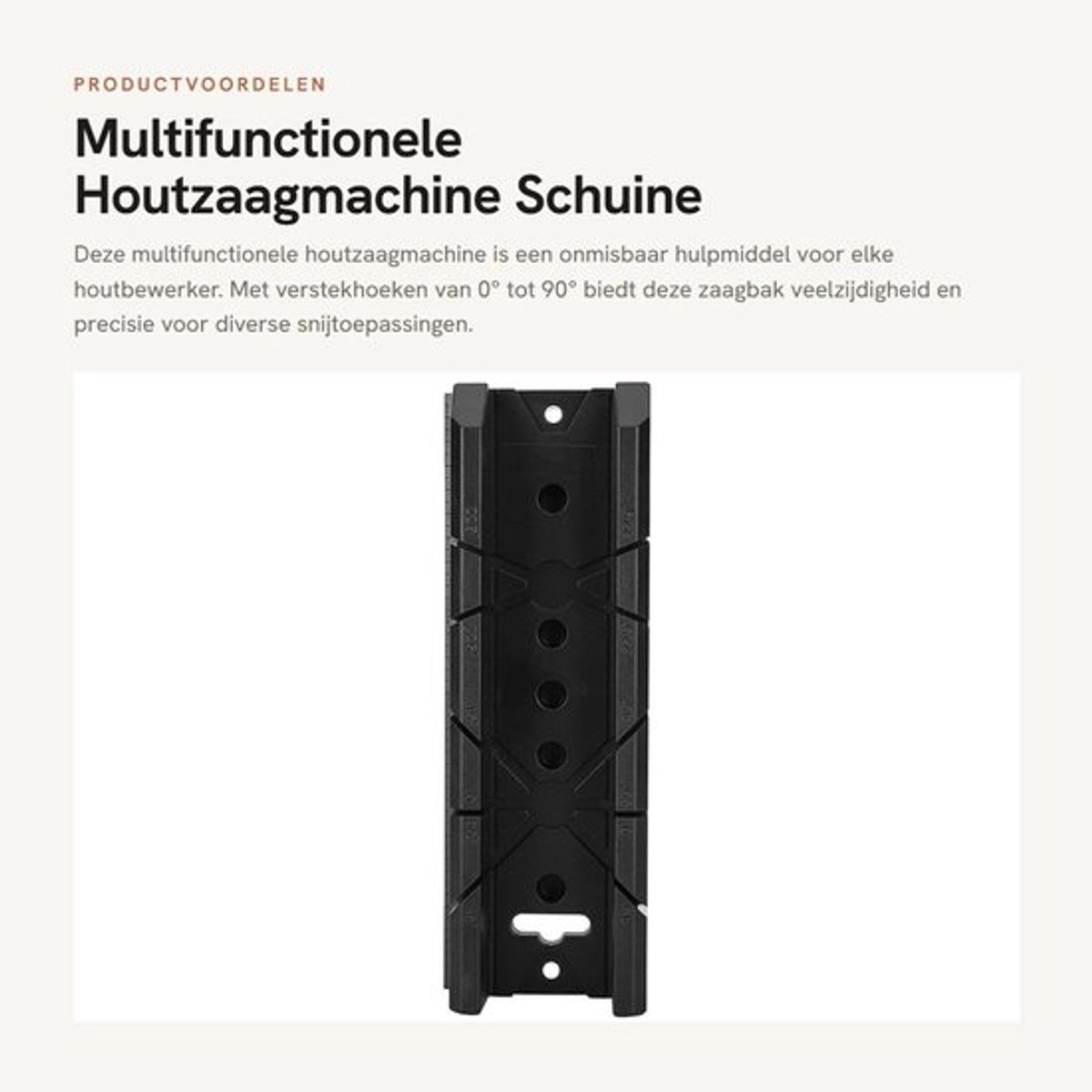 Houtzaagmachine Multifunctioneel - Verstekzaagbak - Snijhoek 0/22,5/45/90 graden - ABS Kunststof - Hoogwaardige Precisie - Werktafel Bevestiging - Verstekzaag