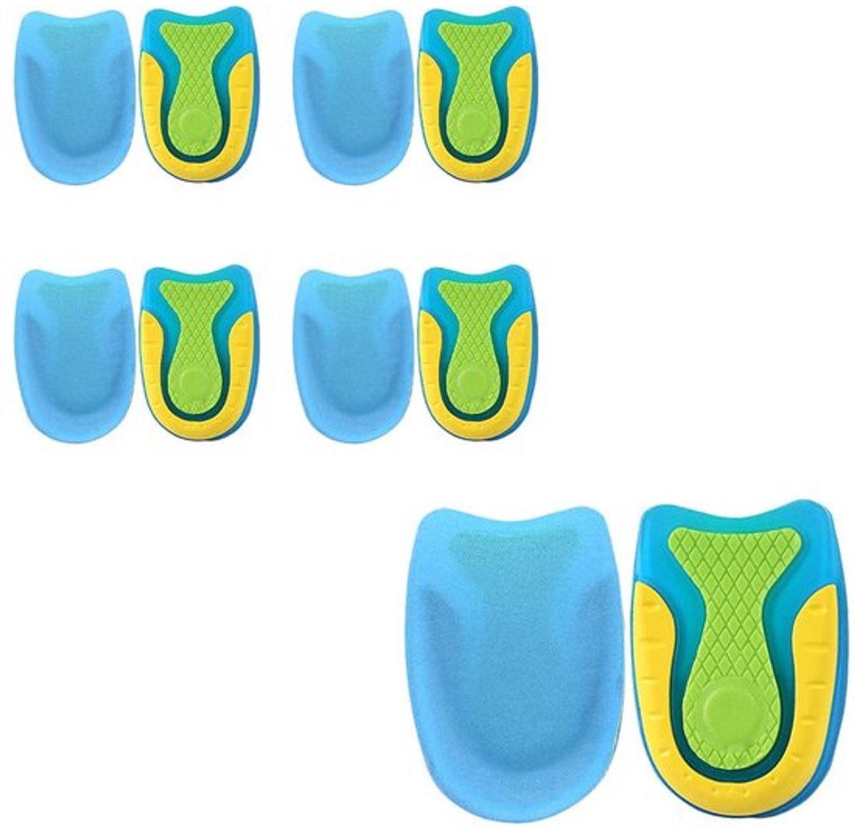 Inlegzolen Hielspoor - 5 Paar Siliconen Hielkussentjes - Orthopedische Gel Inlegzolen - Zachte Inlegzolen - Geschikt voor Diverse Schoenen - Drukverdeling en Comfort