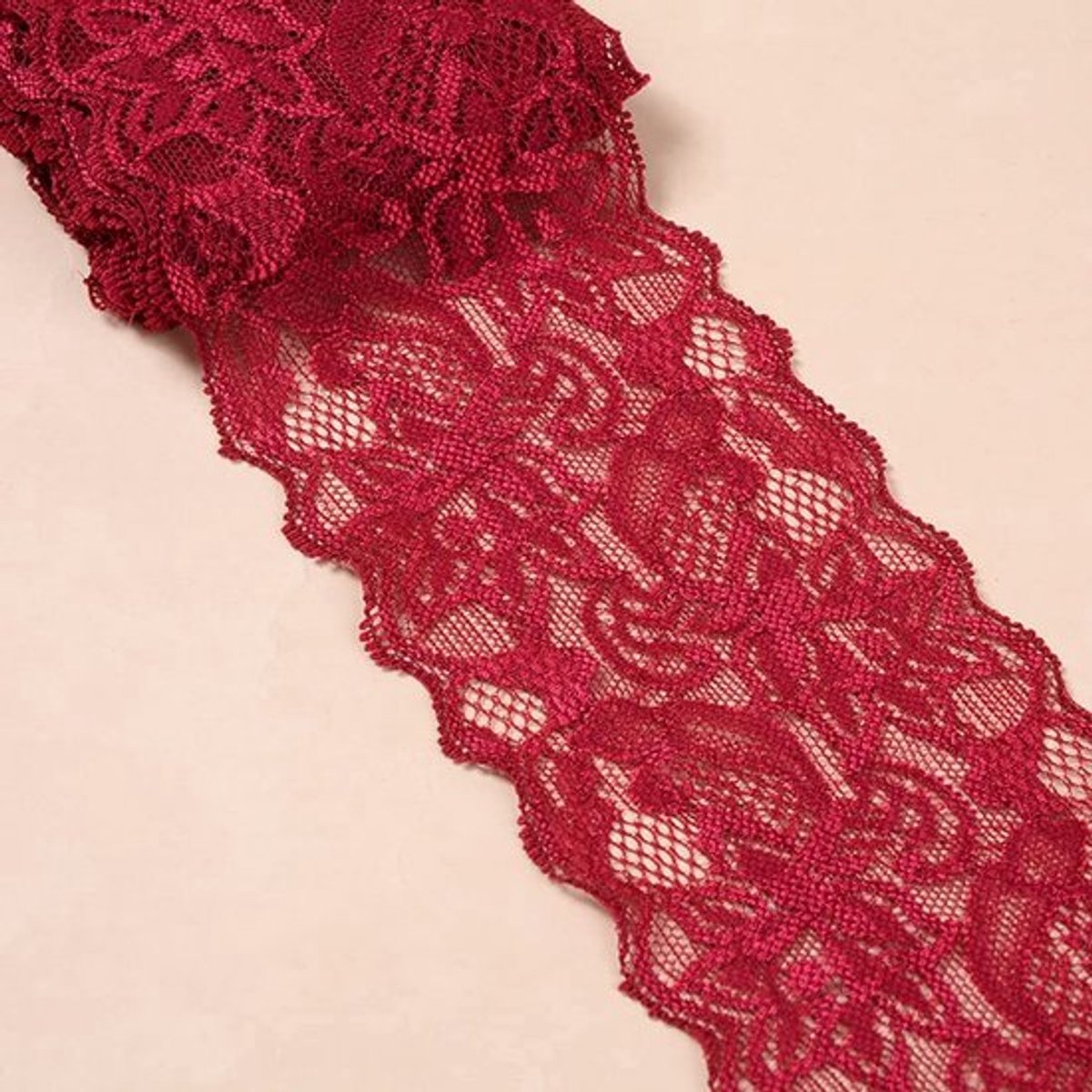 Kantlint 8cm Breed - Elastisch - Slijtvast - Kreukvrij - Decoratielint - Vintage Patroon - 9 Meter Lang