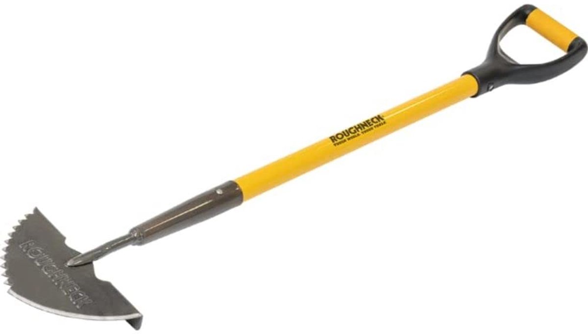 SnelShoppen - Roughneck Sharp-Edge Graskantbeschermer 210x1000mm, Zwart-Geel, Hoogwaardige Carbon Staal, Ergonomische Glasvezel Handgreep, Ideaal voor