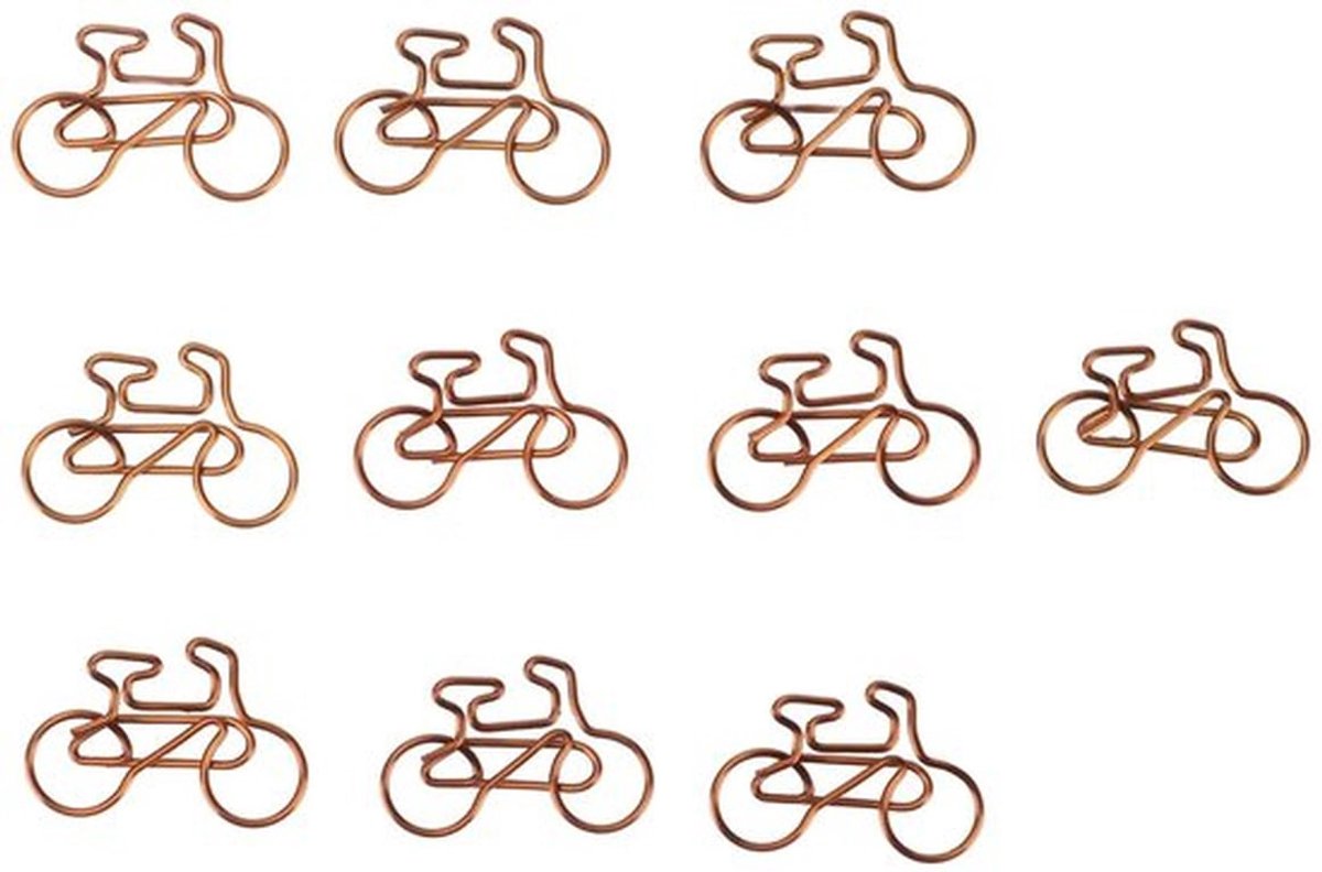 Paperclips 100 Stuks - Fietsvorm - Gecoate Paperclips - Bladwijzers - Kantoorbenodigdheden - Creatief Design