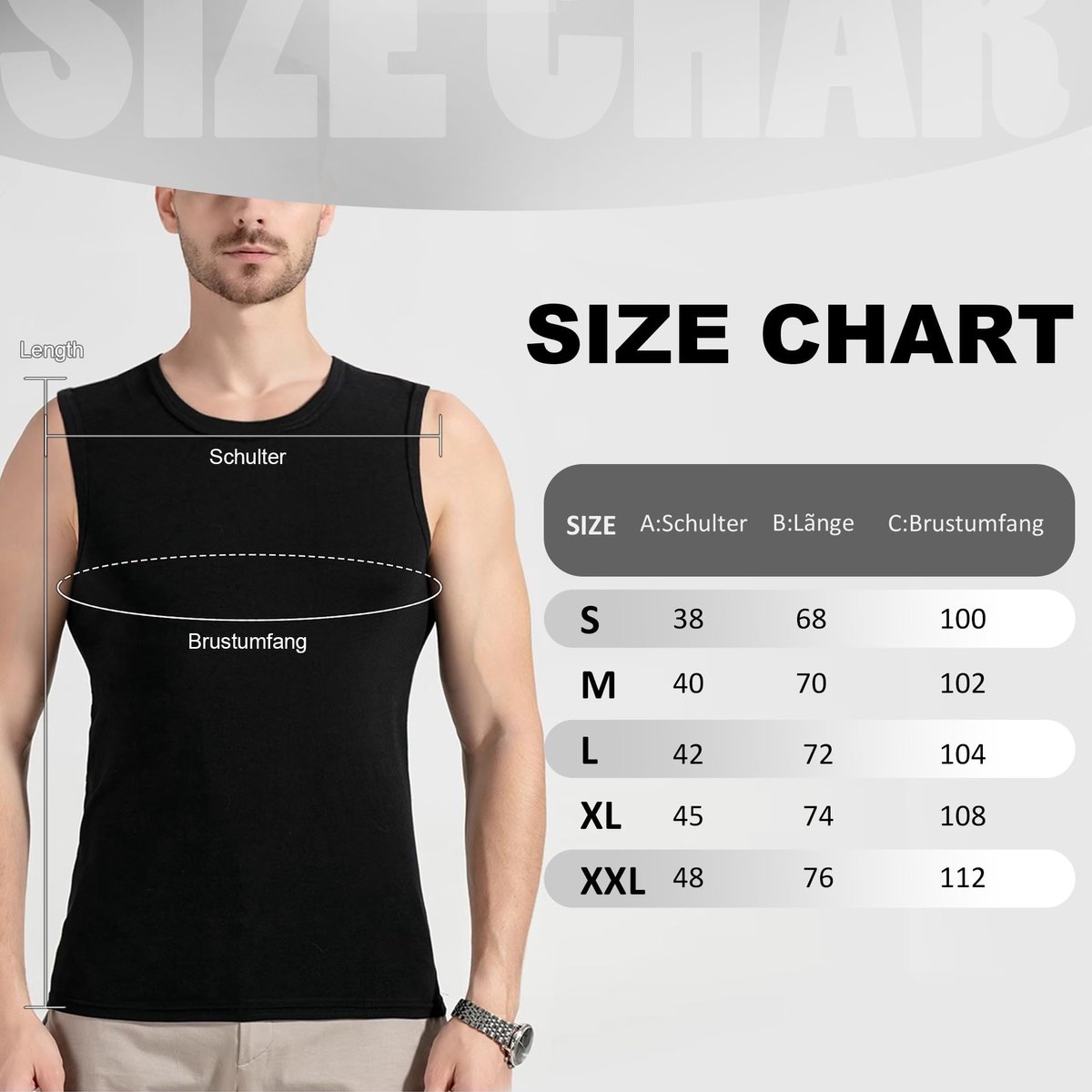 SnelShoppen - Tanktop voor Heren Set van 3 Stuks, Klassieke Katoenen Tanktops, Fitness, Training, Sport, Maat S-2XL, Zwart, 3 Pack, XL