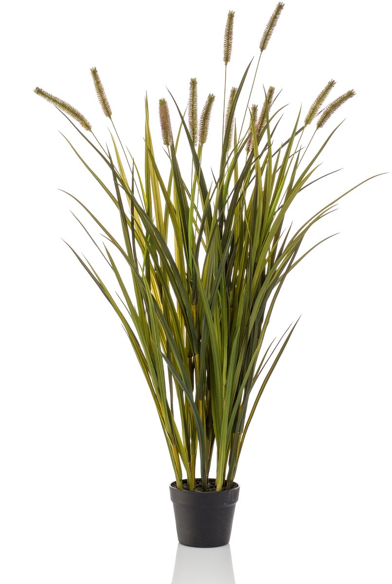 Emerald Kunstplant Kattenstaart Gras kort 120cm - Kunstplant voor binnen Groen
