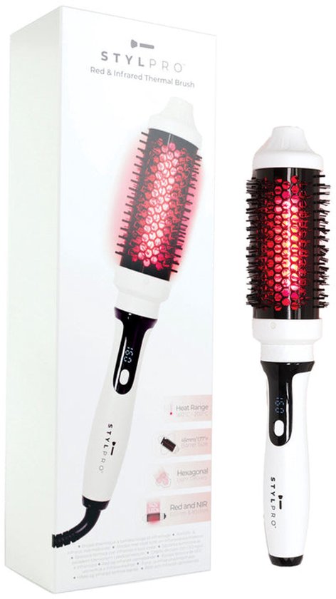STYLPRO HH01A haarstyler Straightening stijlborstel Warm Wit, Zwart STYLPRO HH01A haarstyler Straightening stijlborstel Warm Wit, Zwart