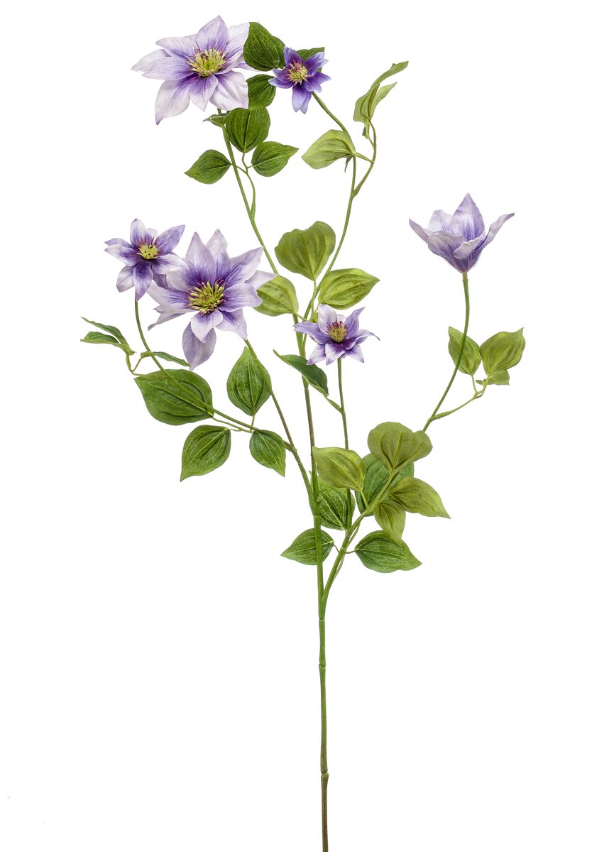 Emerald - Kunstbloem Clematis 110cm lila - Kunstplant voor binnen
