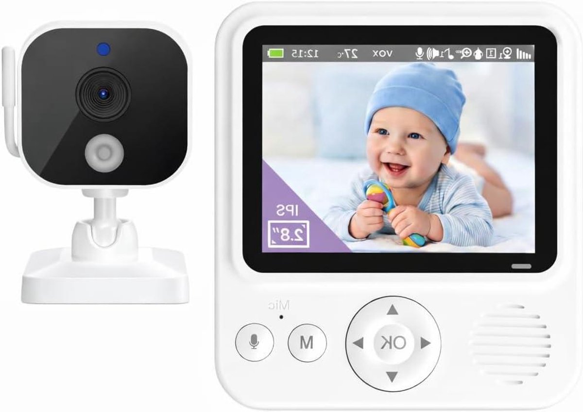 Babyfoon met camera - Video monitor - Kind bewaken - Geen wifi nodig - 2.8 inch scherm - Wit