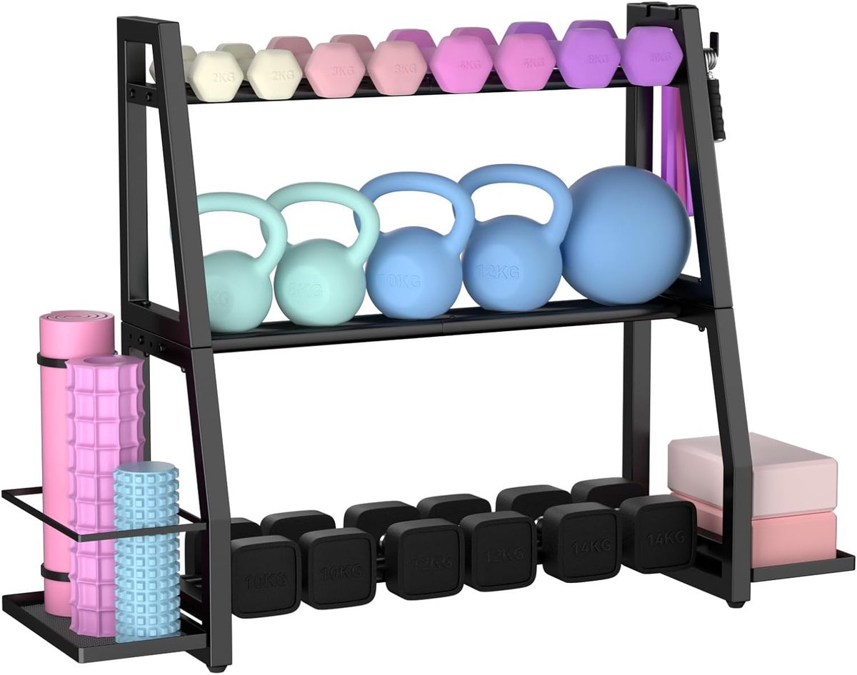 SnelShoppen - Halterstandaard voor Thuisgym, Professioneel Halterrek met 180 kg Capaciteit, Duurzaam Staal, Compact en Stabiel voor Krachttraining en