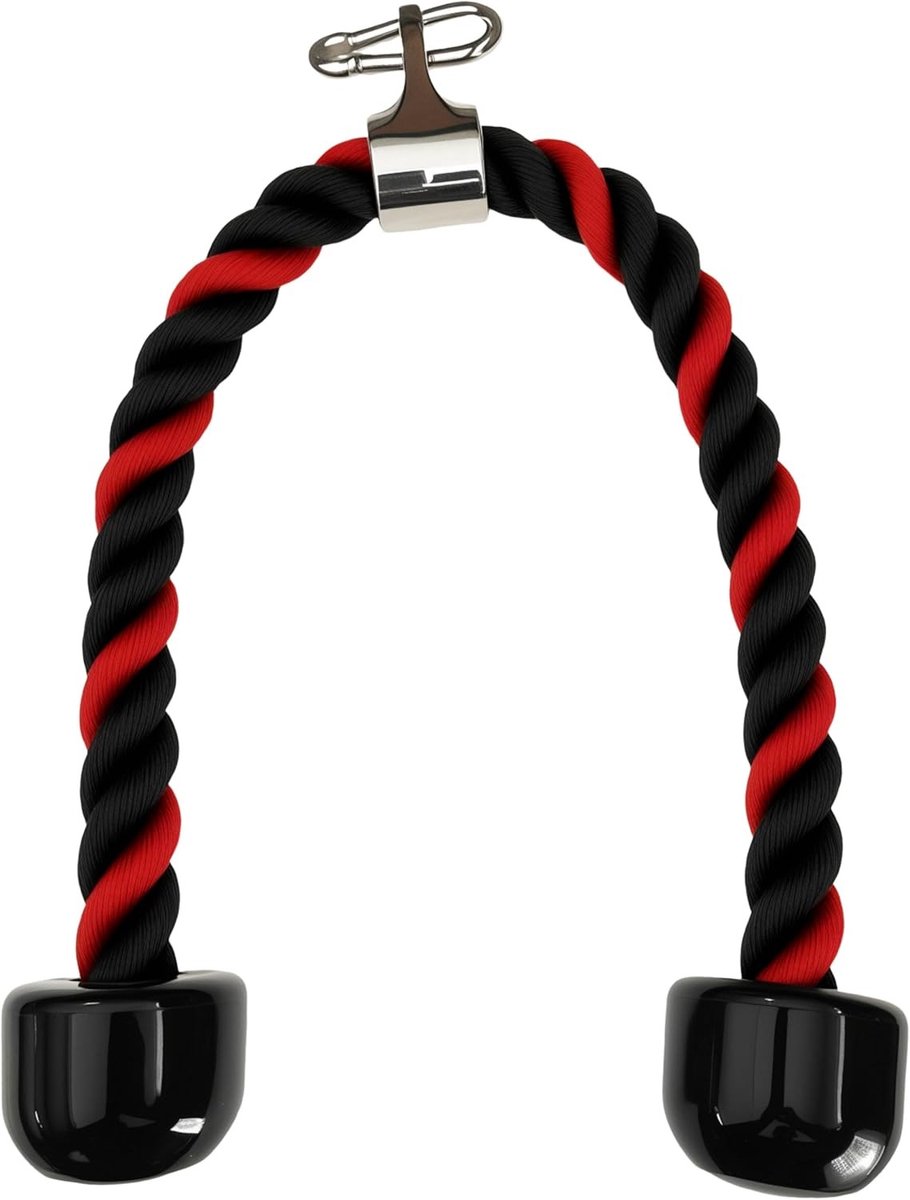 Tricep Rope voor Kabelmachine - 27 Inch Triceps Touw voor Pulley Systeem, Ideaal voor LAT Pulldown en Thuis Gym Accessoires, Gewichtstraining en Fitness Equipment