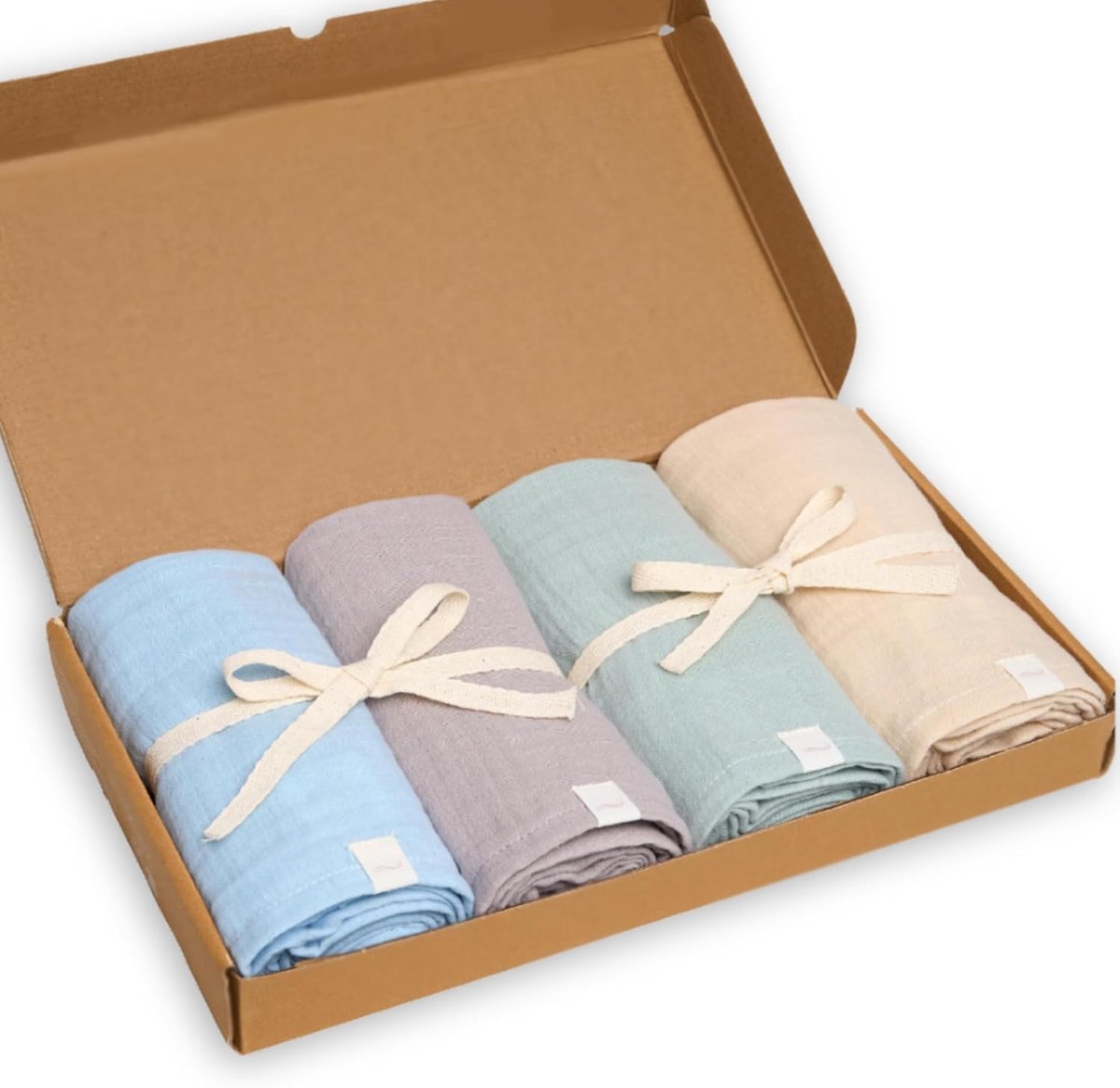 SnelShoppen - Spuugdoeken Baby 65x65 cm | Set van 4 Absorberende Mousseline Doekjes van Biologische Katoen - Ademend en Perfect voor Schoonmaken en Dr