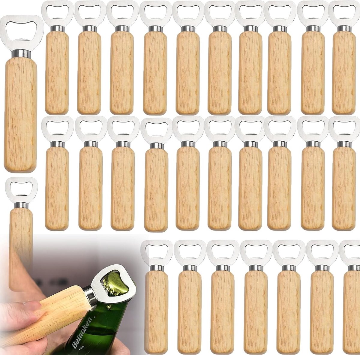 Draagbare Flessenopener Set van 29 Stuks, Graveren Mogelijk, Perfect voor Bier, Wijn en Drankjes Thuis of in de Bar