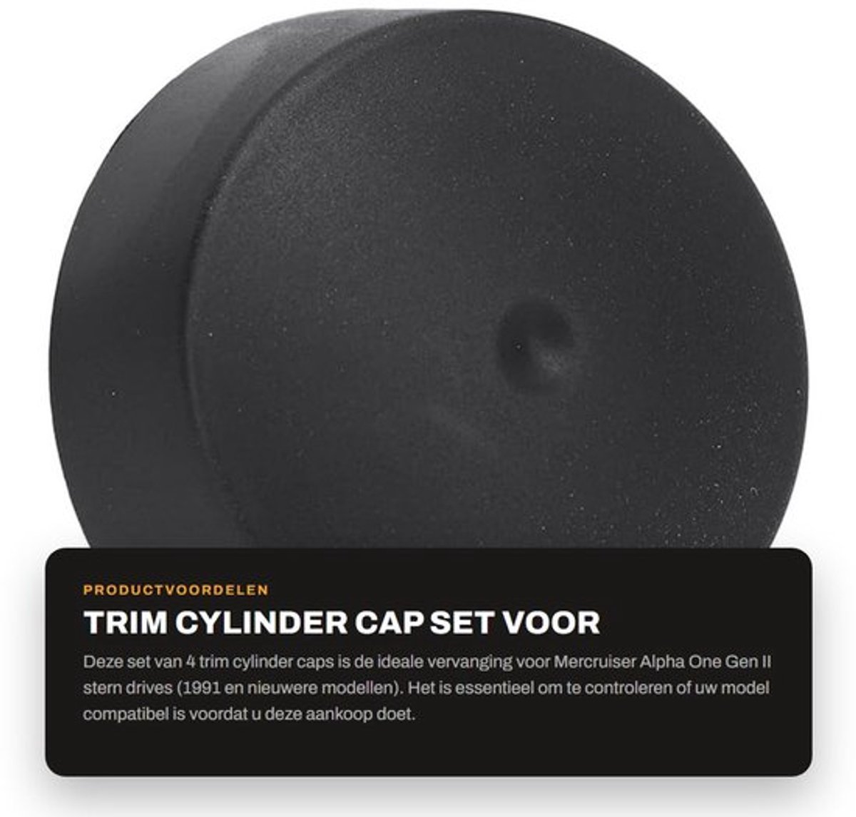 Trimcilinderkap - Vervangingsonderdeel voor Mercruiser Alpha One Gen II - 4 Stuks - Hoge Temperatuurbestendigheid - Optimale Afsluiting - Onderdeelnummer 19-815951 - Cilinderkap