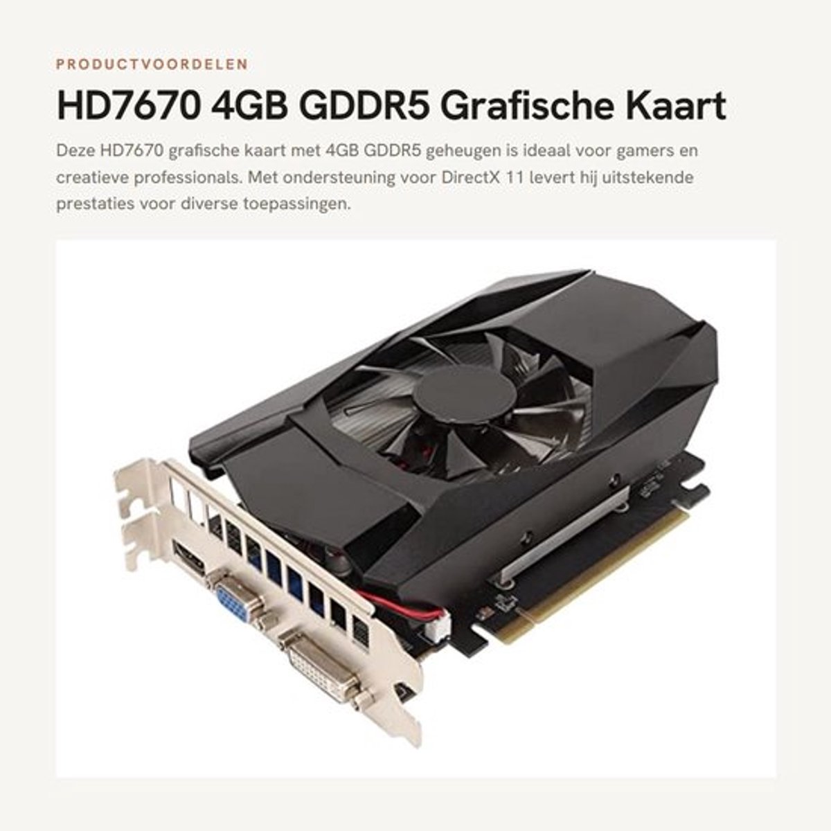 HD7670 4GB GDDR5 Grafische Kaart voor Desktopcomputers