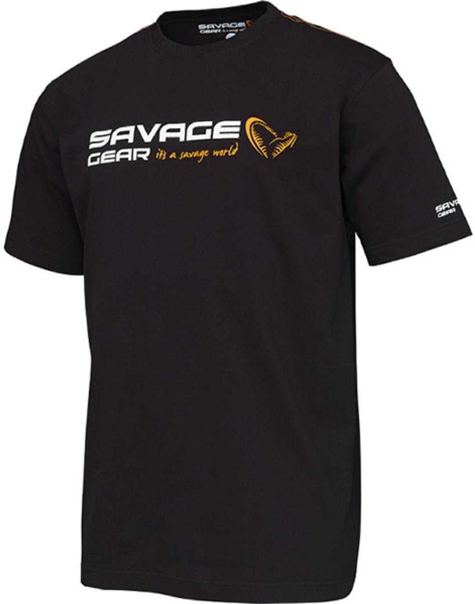 Savage Gear Signature Logo T-Shirt Ink Vis Shirt Zwart