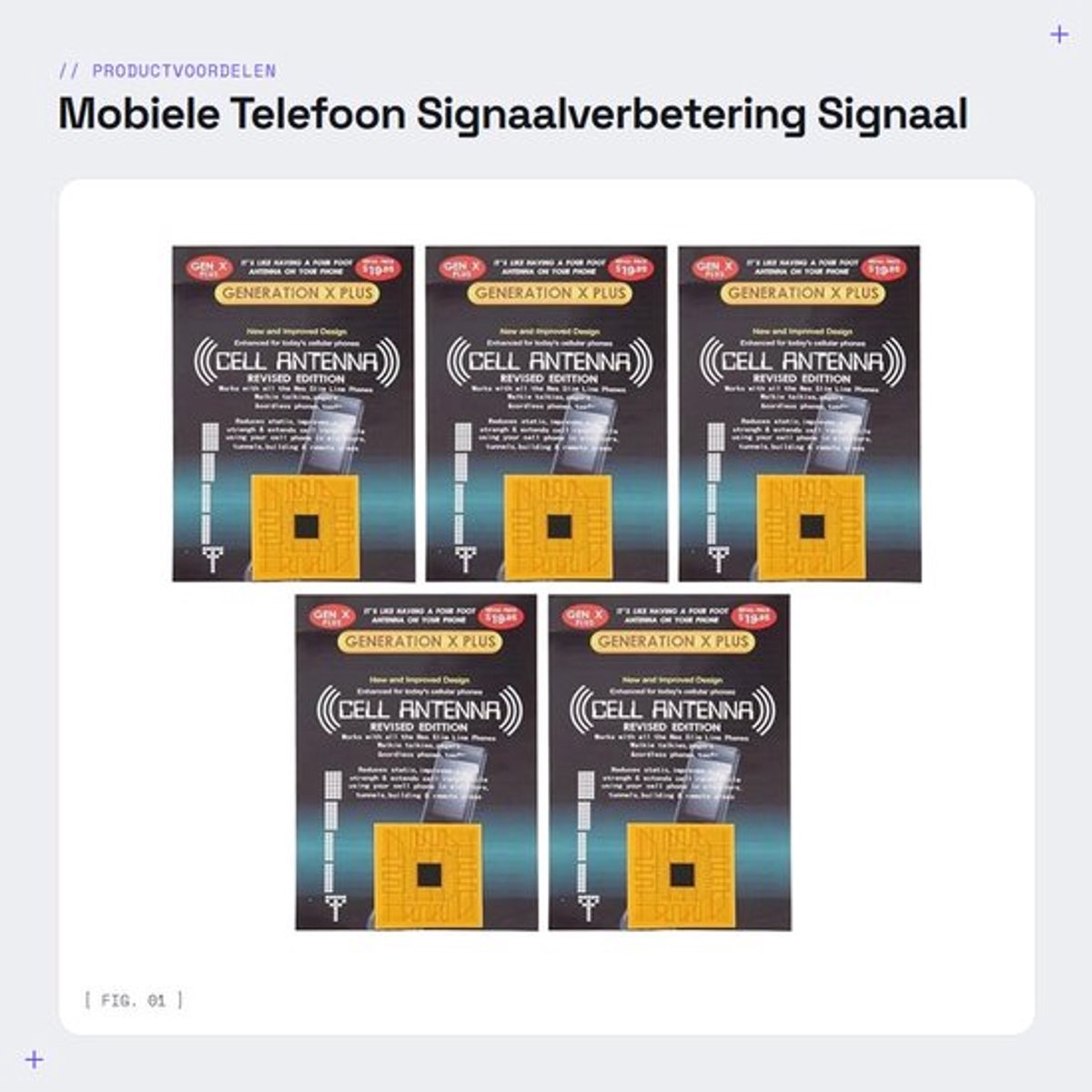 Signaalverbetering Sticker Set van 5 - Mobiele Telefoon - Antenne Sticker - PCB Materiaal - Voor Liften/Tunnels/Bergen - Verbeter Signaal - Signaalversterker