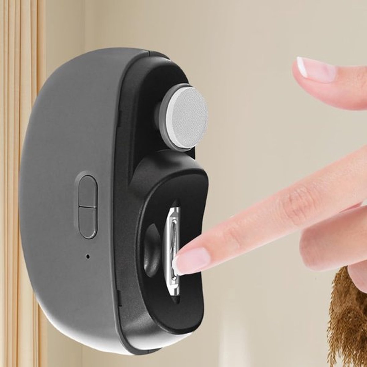 SnelShoppen - Elektrische Nagelknipper en Polisher met LED, Multifunctionele Nagelscherper met Bestands- en Lichtfunctie, USB Oplaadbaar, Grijs, Voor
