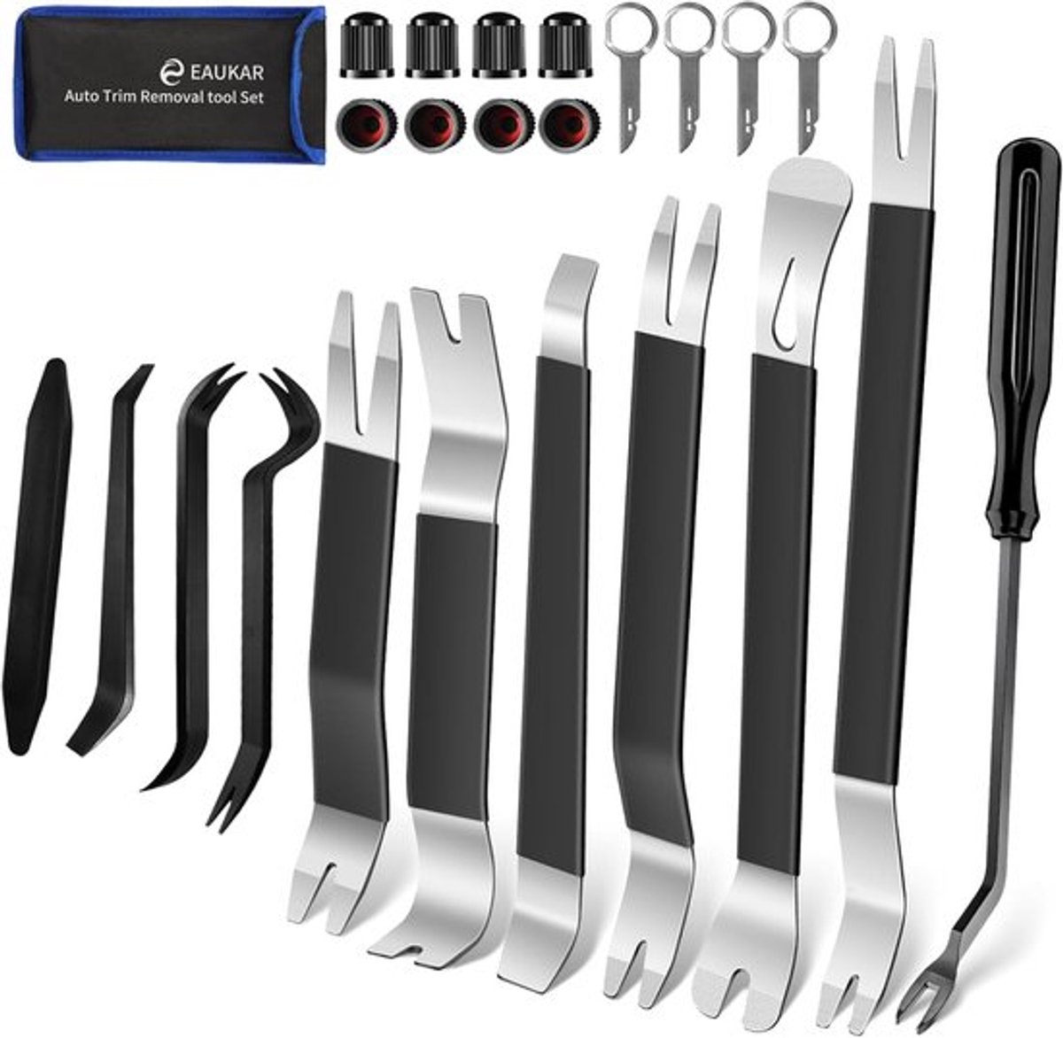 SnelShoppen - 24-delige Auto Verwijder Tools Set - Metaal en Plastic Auto Reparatie Gereedschap voor Trim, Wedges, Radio en Stopper Verwijdering