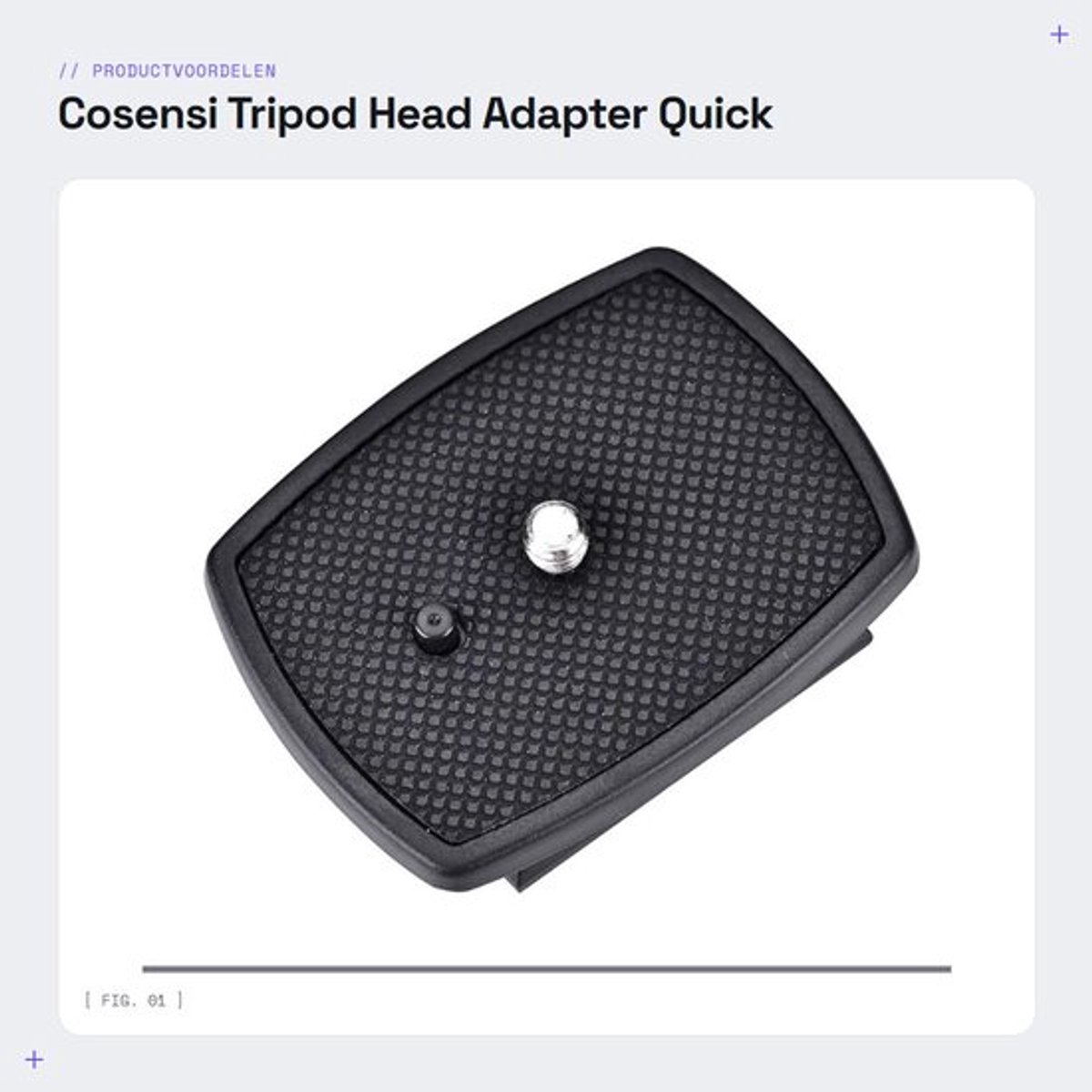 Tripod Head Adapter - Quick Release - Lichtgewicht en duurzaam - Standaard - Camera montage - Voor Velbon CX-serie