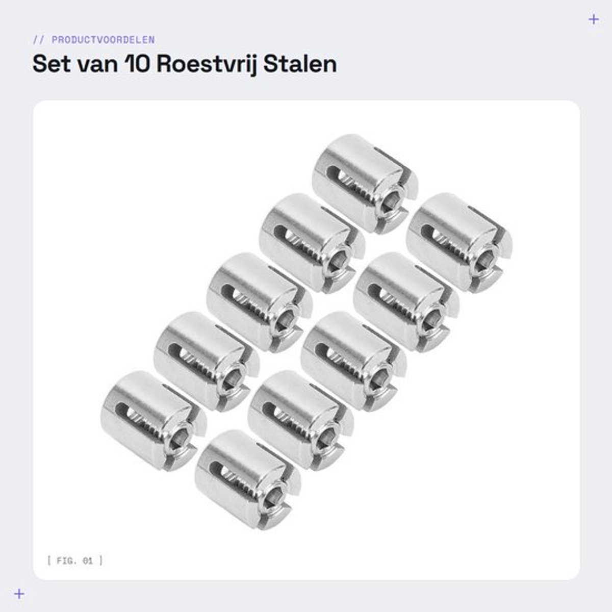 Kabelklem 10 Stuks - Roestvrij Staal - Kruiskabelklem - Klem Sluiting - Voor Indoor Kabel Reling - Hoogwaardige Kwaliteit - Kabelclip