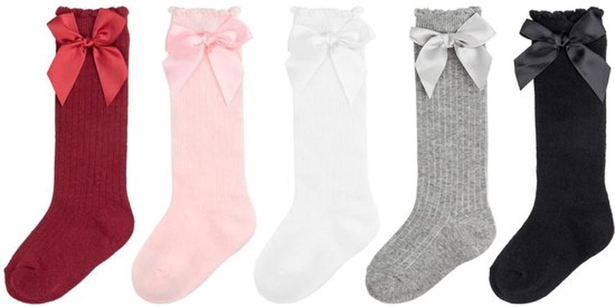 Kniehoge Sokken - Katoenen Sokken - Peuter Sokken - Baby Sokken - Antislip - Uniek Breipatroon - Warm en Ademend - Baby Kousen