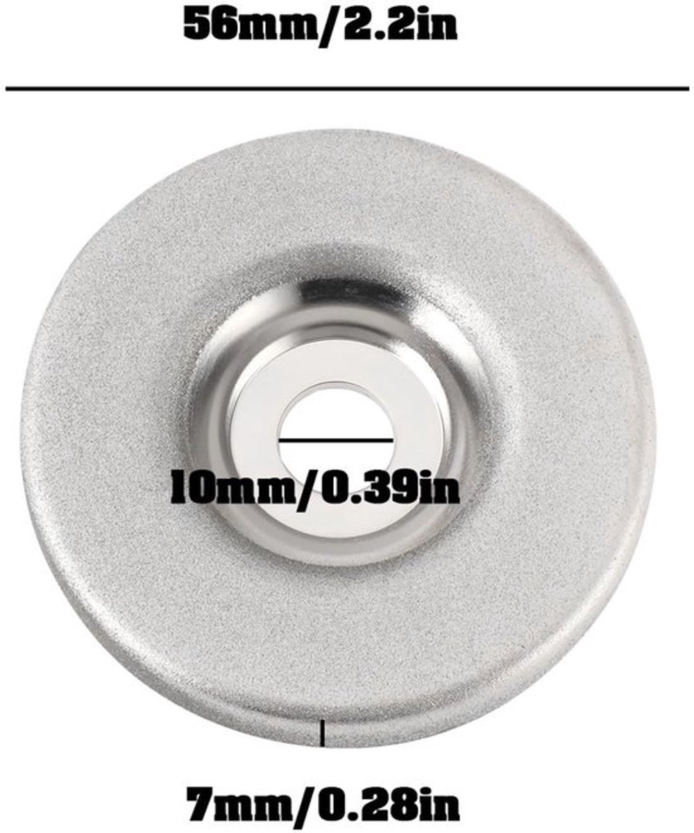 Slijpschijf 56mm Diamant - 2 Stuks - 320 Grit - Geschikt voor Glas/Roestvrij Staal - Hoge Slijpsnelheid - Eenvoudig te Installeren - Diamantschijf
