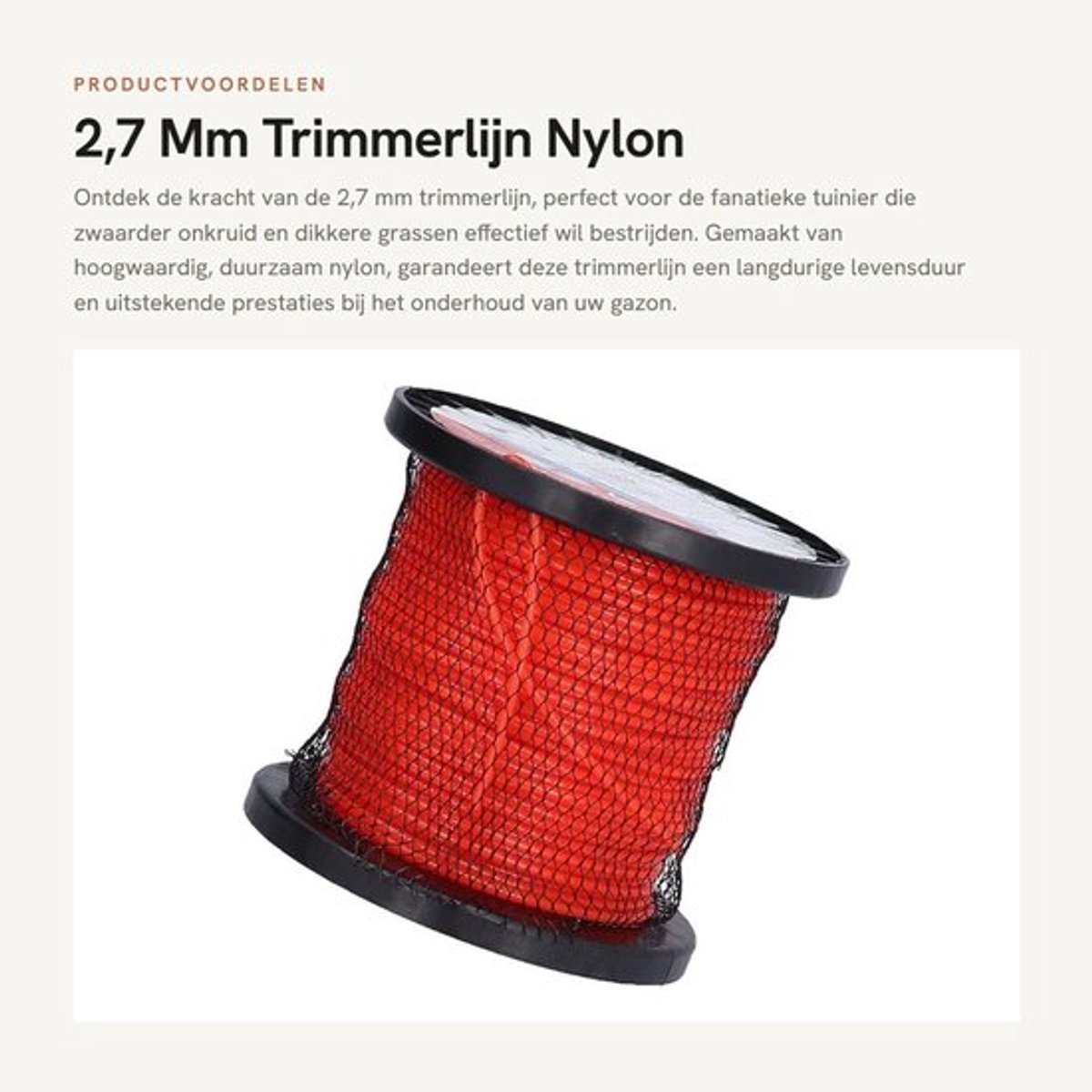 2,7 Mm Trimmerlijn - Nylon Grassnijtrimmerlijn - Duurzaam - 1LB - Geschikt voor zwaarder onkruid - Professionele tuinders