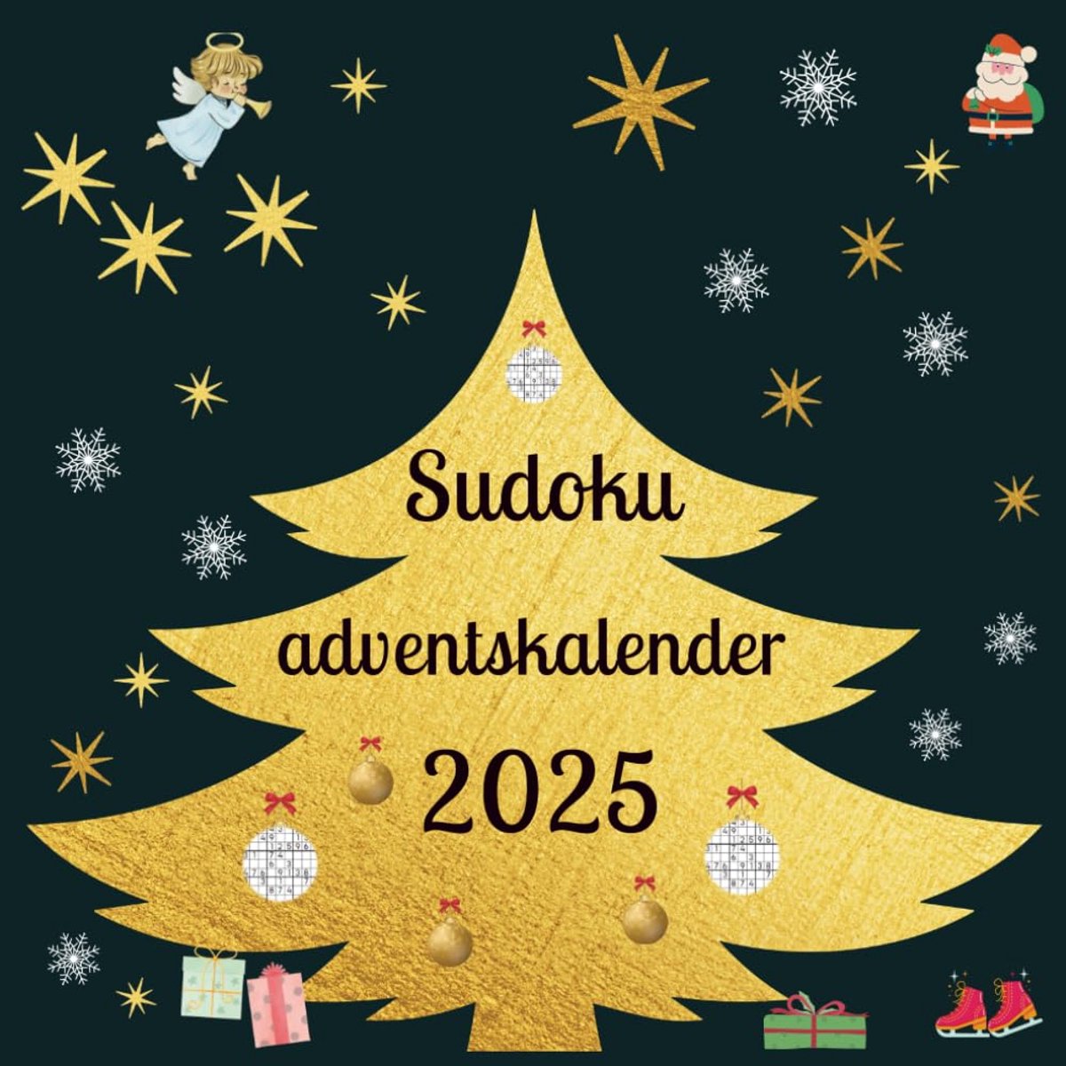 SnelShoppen - Sudoku Adventskalender 2023 - 24 Puzzels voor de Feestdagen - Perfect voor Kinderen en Volwassenen - Leuke Activiteit voor Adventstijd