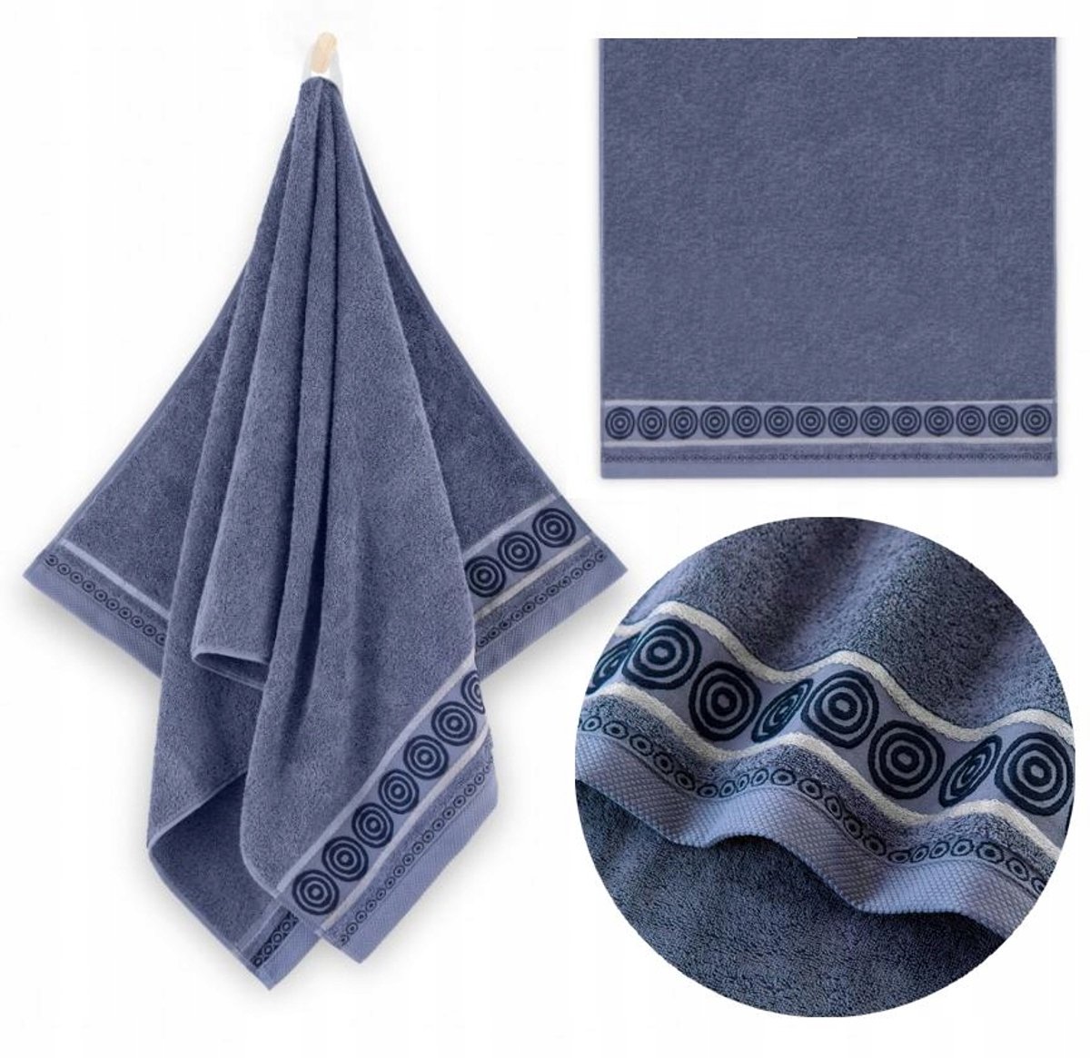 KONEY - Badhanddoek - Rondo2 - 50 x 90 cm - Paars - 450 g/m²