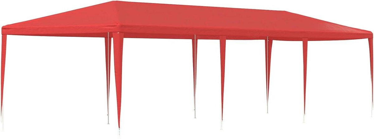 Partytent - Paviljoen Feesttent - Buitenfeesten Organiseren - Waterdicht UV-bestendig - 900 x 300 x 255 cm - Rood