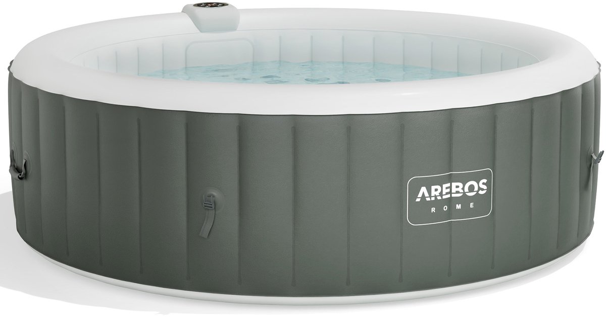 Bol.com AREBOS Hottub voor Innen en Buiten - 6 Persoons - 130 Luchtstralen - 208 cm - 1000L - Opblaasbaar Bubbelbad Massage aanbieding
