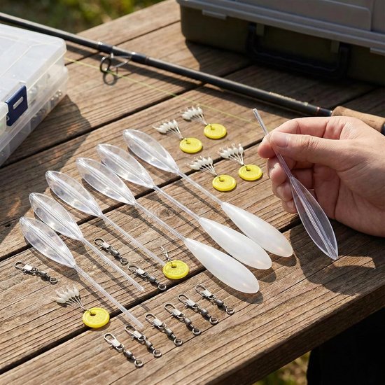 Thijox - Sbirolino Dobber Set 12 Stuks Drijvend & Zinkend 8g-25g Transparant - Perfect voor Forelvissen in Meer en Rivier - Nauwkeurig Werpen van Thijox — afbeelding 2
