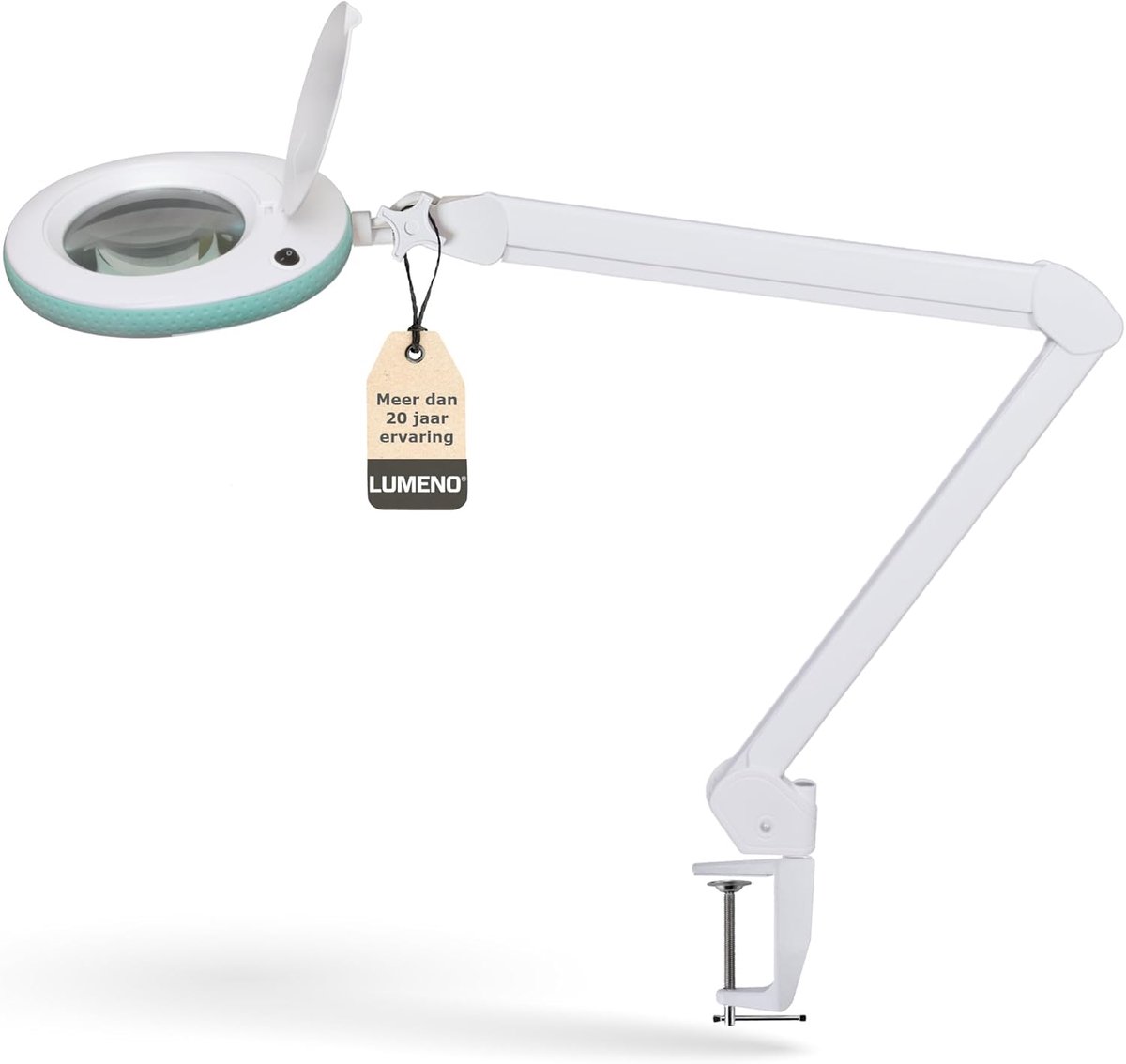 SnelShoppen - Lumeno LED Loeplamp 7218GN met 127 mm Glazen Lens, Cosmetica Werklamp, Hobbyisten Leeshulp, 8 Dioptrie, Groen voor Precisiewerk en Detai