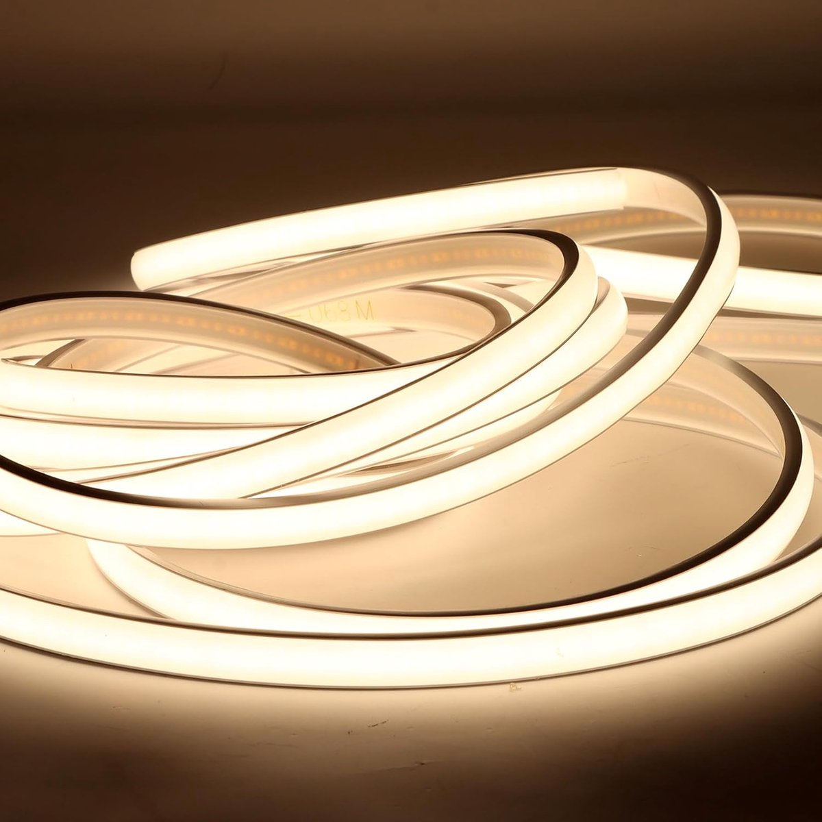 2M Bright COB LED Strip Lights AC 220V 230V Wit met EU Stekker, 2 Meter IP67 Waterproof LED Light Strips (Wit, 2M) - ShopVlot