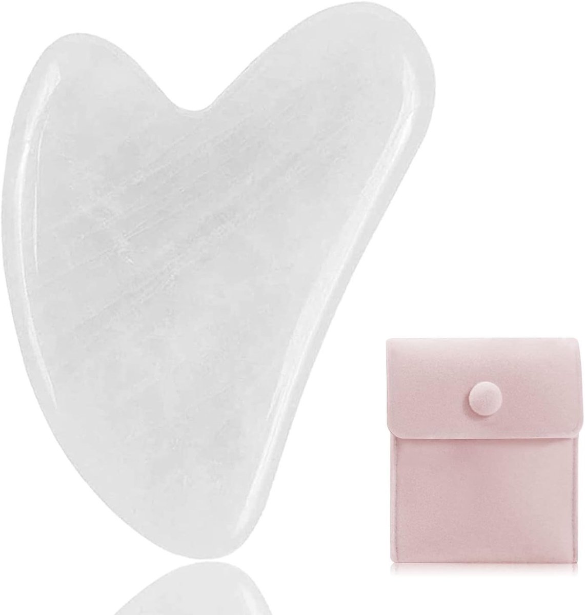 Jade Gua Sha Plate voor Massage en Scraping - Inclusief Opbergtas | Ideaal voor Gezicht, Ogen, Nek en Lichaam, Perfect voor Schoonheidssalons en Fysiotherapie