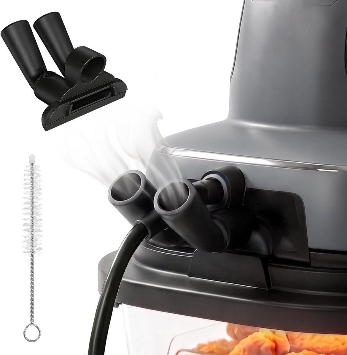 Siliconen Stoomstrijkijzer voor Airfryer, Accessoires voor Koken, Warmtebestendig en Rotatiefunctie