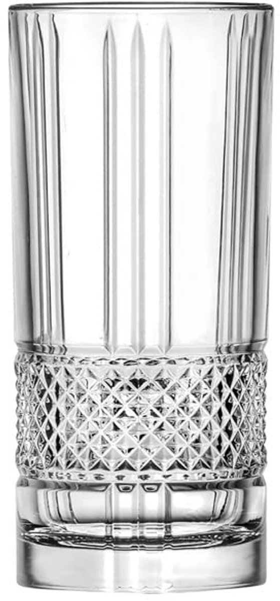 SnelShoppen - Set van 6 Brillante Luxion Crystal Hi-Ball Cocktail Glazen 370 ml, Vaatwasserbestendig, Ideaal voor Feesten, Huizen en Newlyweds, Gemaak