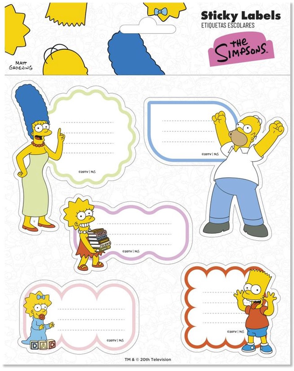 Grupo Erik The Simpsons - Premium SelfAdhesive Labels Zelfklevende etiketten - Multicolours
