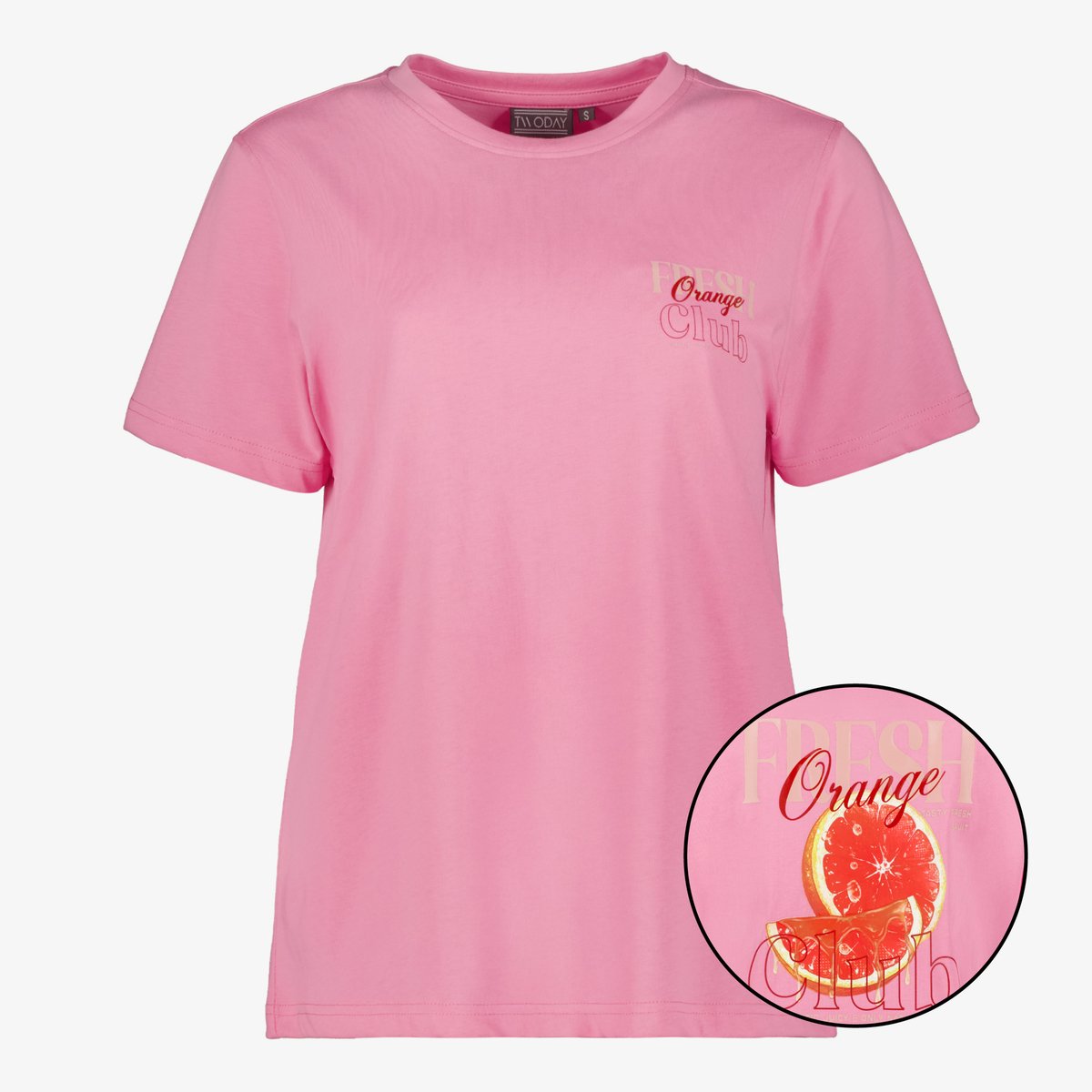 TwoDay dames T-shirt met backprint lichtroze - Maat L