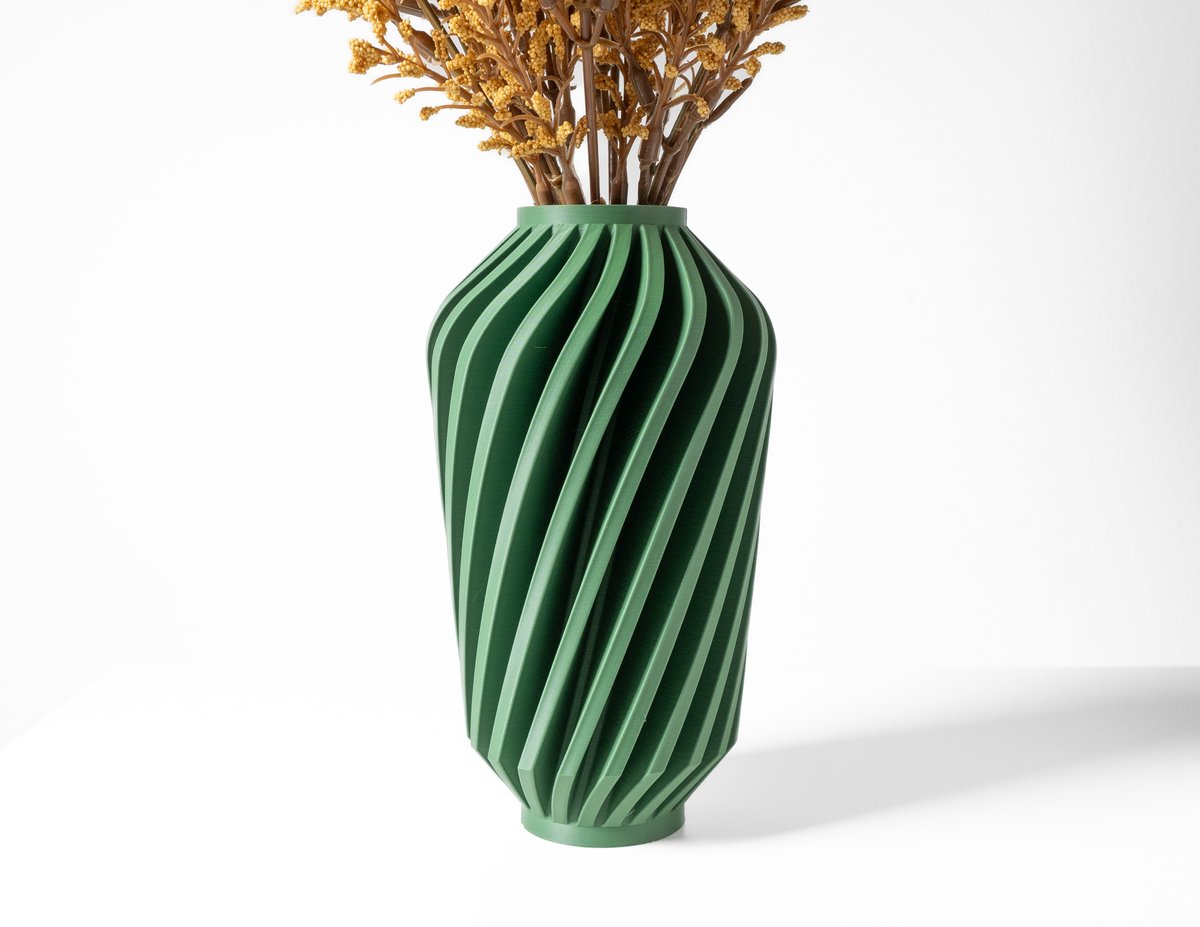 Skushy Vaas Travix - Geschikt voor Bouwbloemen - Japandi Designvaas voor Droogbloemen en Kunstbloemen - Sculpturale Decoratieve Vaas - Moderne Woondecoratie