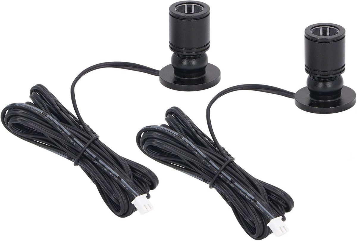 SnelShoppen - Dimbare Mini Pot USB 5V LED Accent Verlichting - 1 tot 2 Spotlights voor Kasten, Display, Sieraden, Planten, Kunst - Zwart