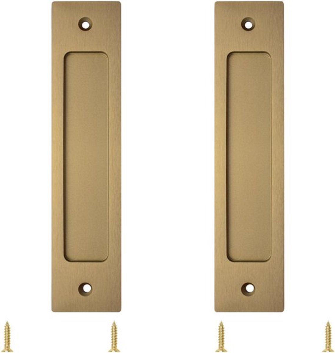 Schuifdeurtrek Modern Design - Verzonken Deurtrek - Aluminiumlegering - Champagnegoud - 180 mm - Inclusief Bevestigingsschroeven - Deurklink